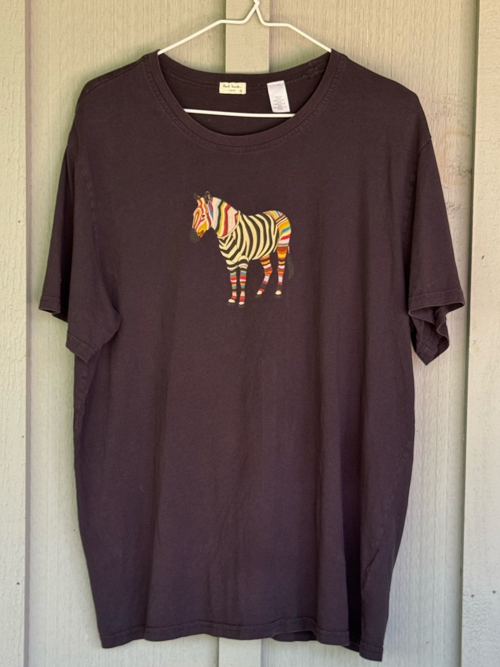 Men's Paul Smith Black Rainbow Zebra Graphic Tee - XL